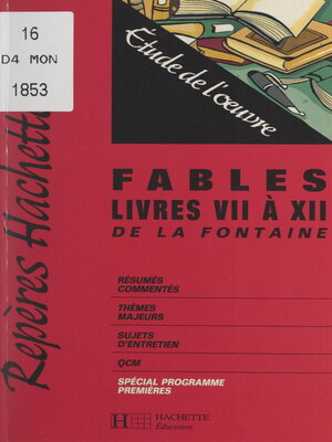 cover image of Fables, livres VII à XII de La Fontaine